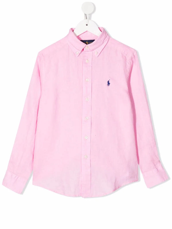 Camisa Linho Ralph Lauren Rosa